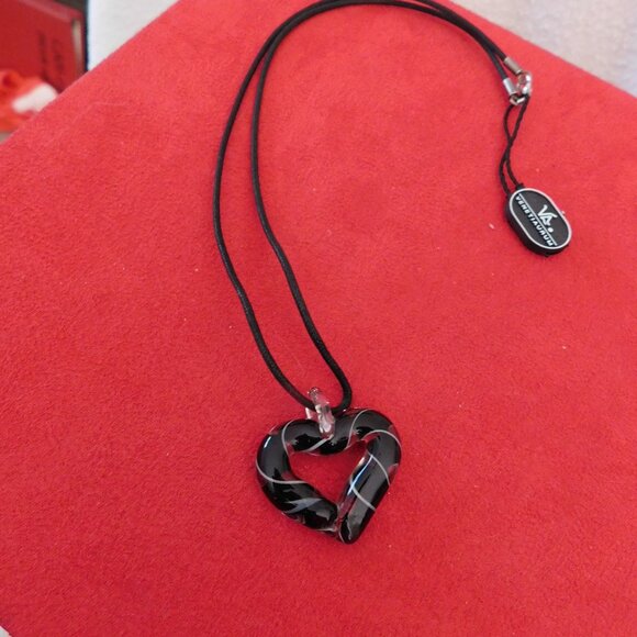 Ladies Venetiaurum Murano Glass Heart Necklace - Picture 1 of 3
